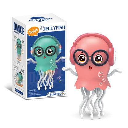 Juguete infantil de pulpo eléctrico, con luces, música y movimiento, efecto medusa con sensores de obstáculos, ideal para relajación y entretenimiento.